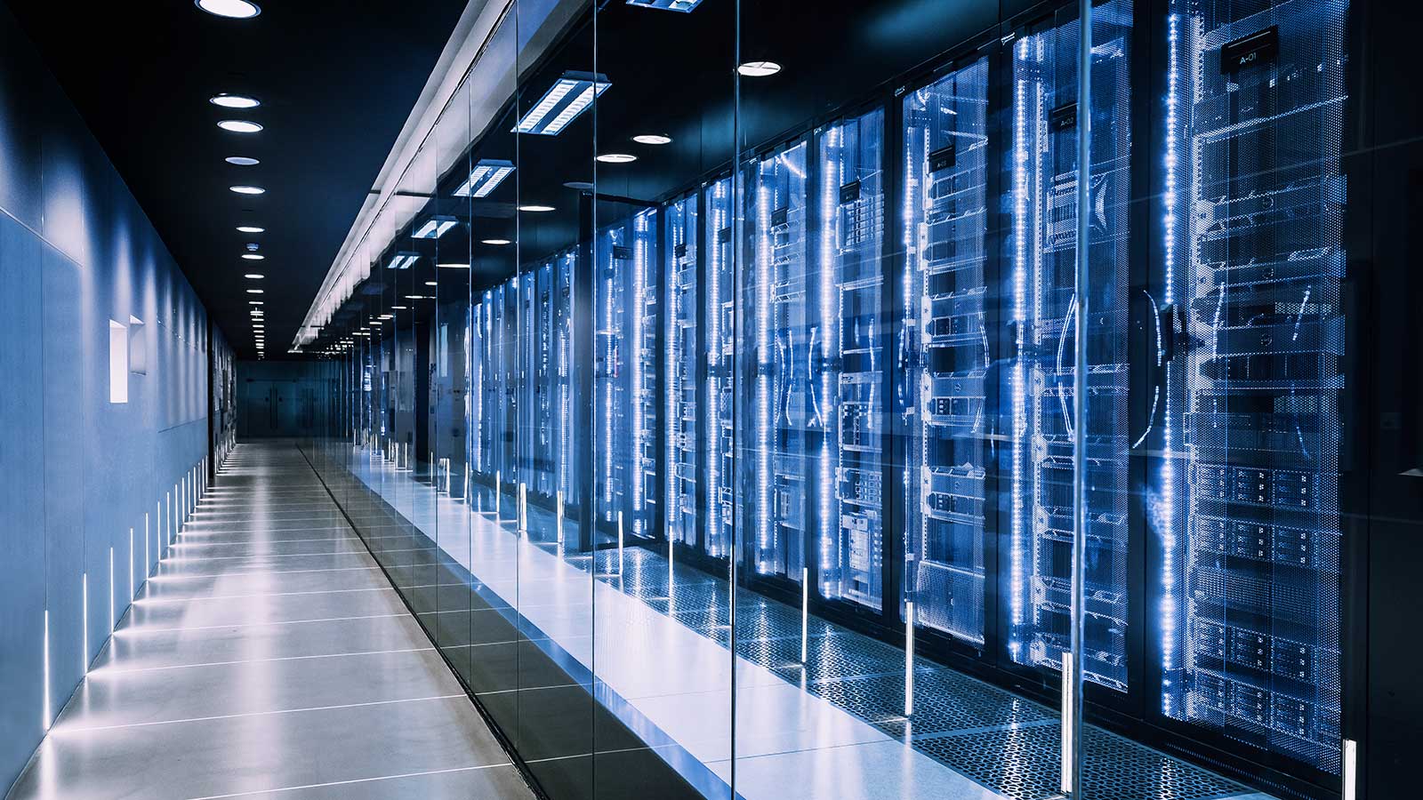 Racks of servers representing Computer Science degrees at Clarkson University