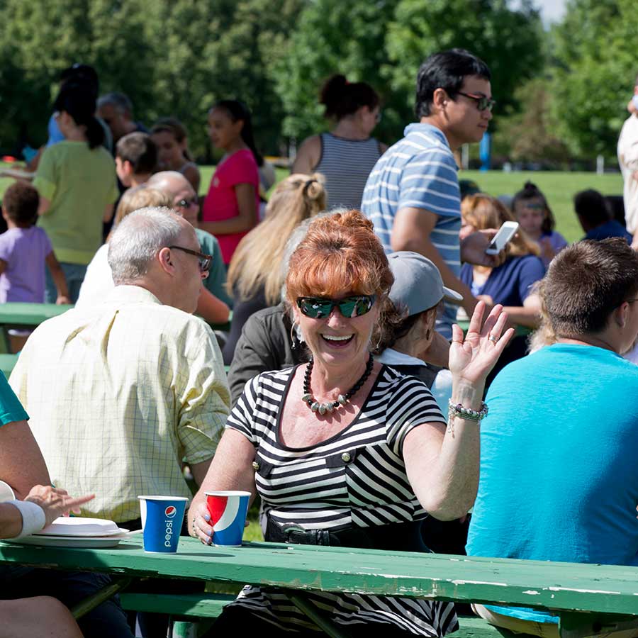 Employees at the employee picnic