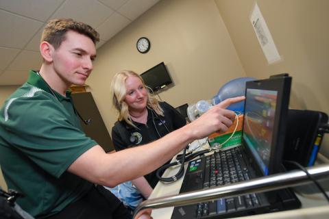 Clarkson Physical Therapy students in the lab