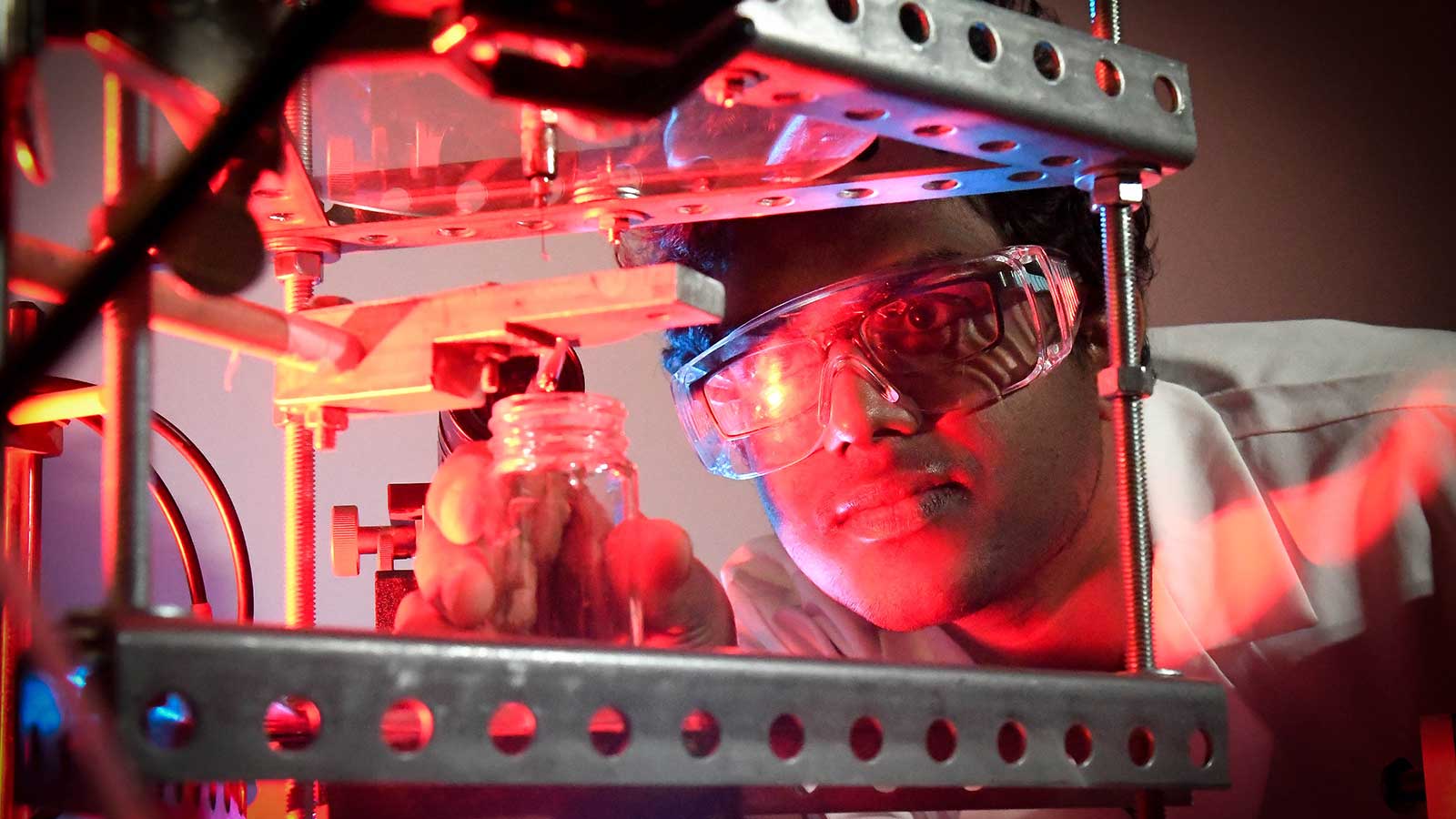 Student working in a lab