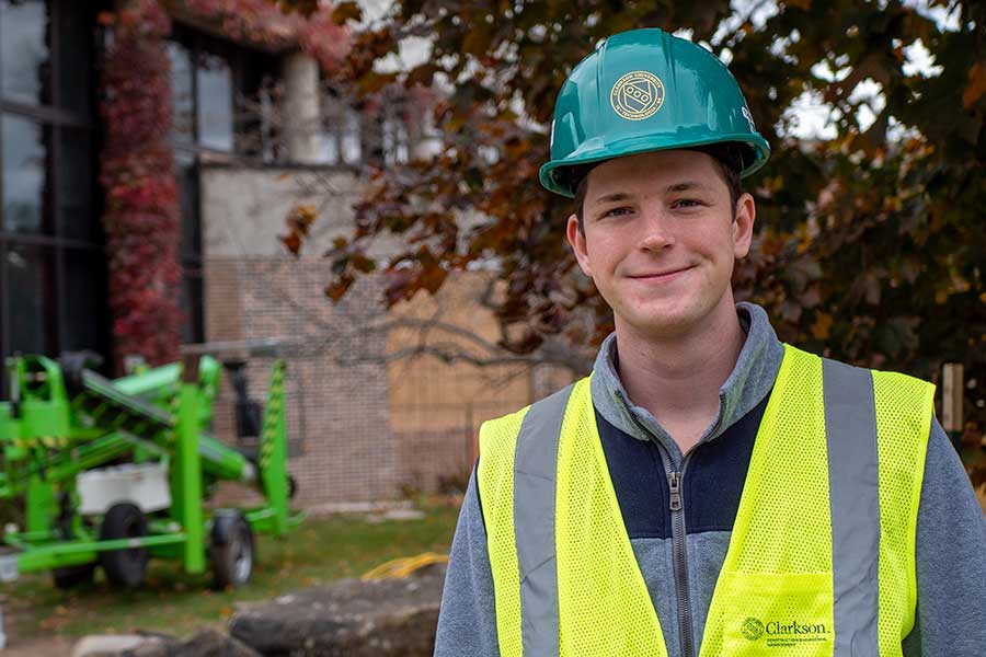 Student on the construction management team