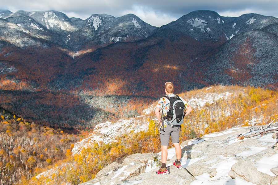 Student hiking in the Adirondacks 