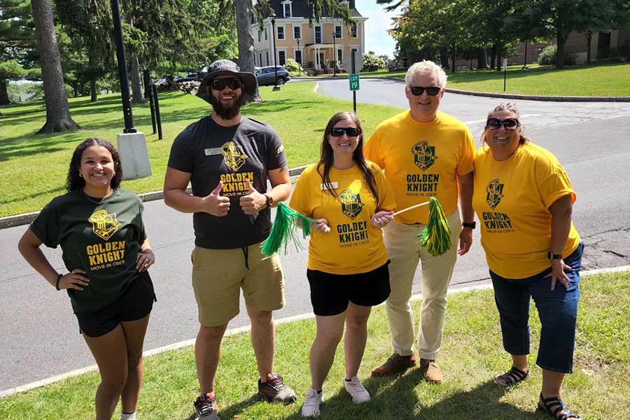 Clarkson University staff in Clarkson t-shirts