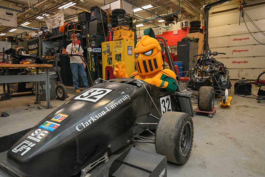 Formula SAE Car with the Golden Knight inside