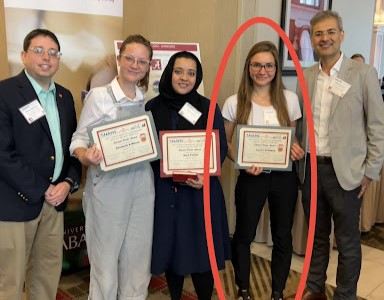 Undergraduate student Lauren Olesky wins 3rd place best poster award at the 2023 NAMS conference