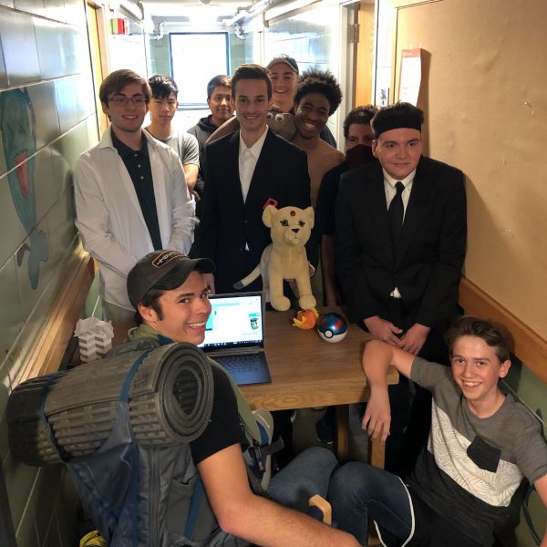 A photo of a living learning community in a freshman hallway.