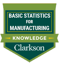 Basic Statistics for Manufacturing Microcredential badge